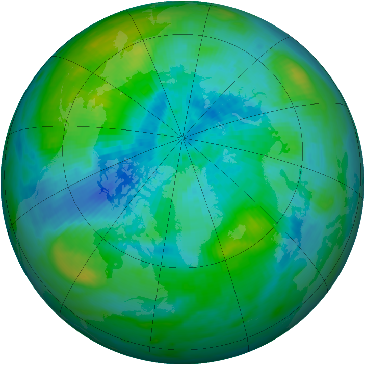 Arctic ozone map for 18 September 1991